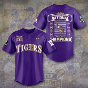 LSU Tigers Baseball National Champs 2025 Baseball Jersey  LSU1038