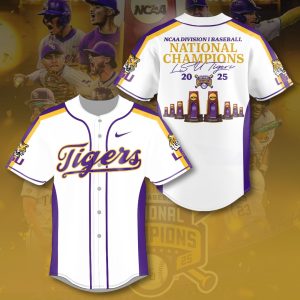 LSU Tigers Baseball National Champs 2025 Baseball Jersey  LSU1049