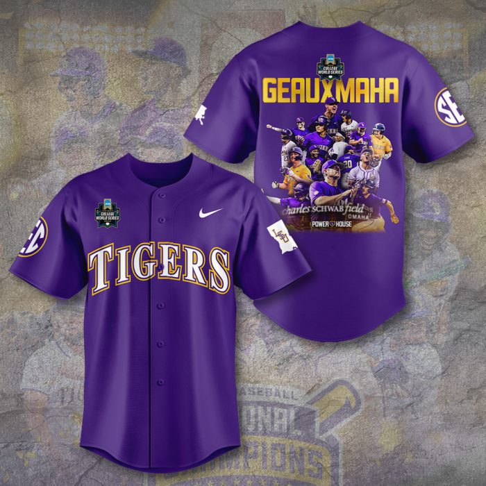 LSU Tigers Baseball National Champs 2025 Baseball Jersey  LSU1050