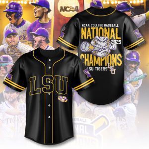 LSU Tigers Baseball National Champs 2025 Baseball Jersey  LSU1071