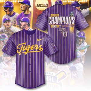 LSU Tigers Baseball National Champs 2025 Baseball Jersey  LSU1072
