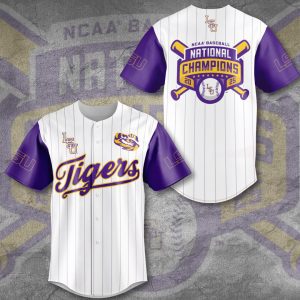 LSU Tigers Baseball National Champs 2025 Baseball Jersey  LSU1084