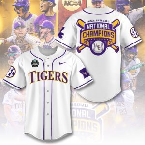 LSU Tigers Baseball National Champs 2025 Baseball Jersey  LSU1158