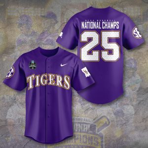 LSU Tigers Baseball National Champs 2025 Baseball Jersey  LSU1169