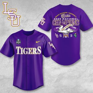 LSU Tigers Baseball National Champs 2025 Baseball Jersey  LSU1248