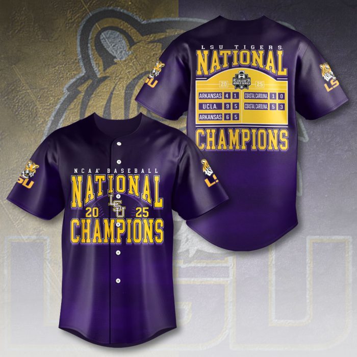 LSU Tigers Baseball National Champs 2025 Baseball Jersey  LSU1283