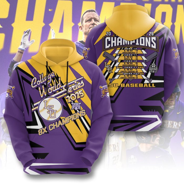 LSU Tigers Baseball National Champs 2025 Unisex Performance Hoodie  LSU1325