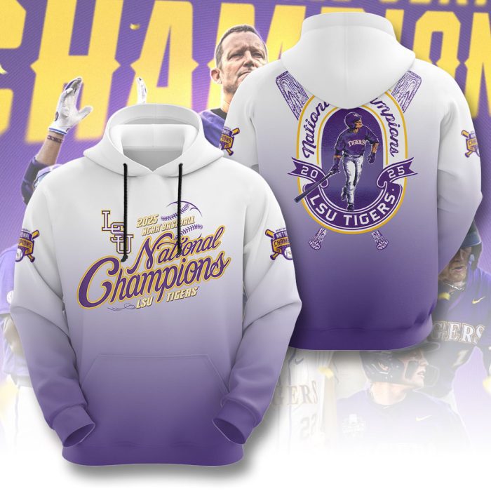LSU Tigers Baseball National Champs 2025 Unisex Performance Hoodie  LSU1327
