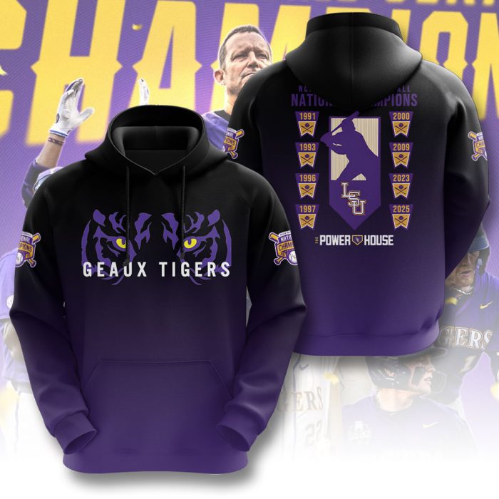 LSU Tigers Baseball National Champs 2025 Unisex Performance Hoodie  LSU1330