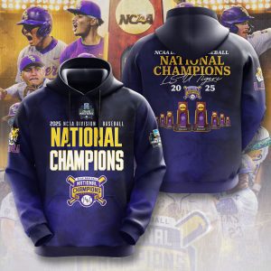 LSU Tigers Baseball National Champs 2025 Unisex Performance Hoodie  LSU1339