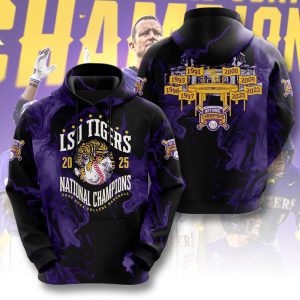 LSU Tigers Baseball National Champs 2025 Unisex Performance Hoodie  LSU1354