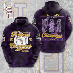 LSU Tigers Baseball National Champs 2025 Unisex Performance Hoodie  LSU1360