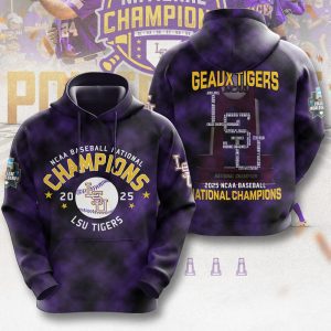 LSU Tigers Baseball National Champs 2025 Unisex Performance Hoodie  LSU1366