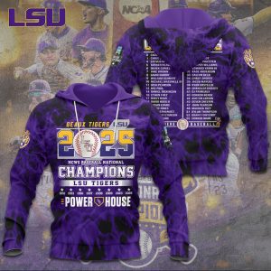LSU Tigers Baseball National Champs 2025 Unisex Performance Hoodie  LSU1369