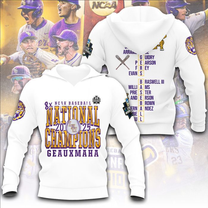 LSU Tigers Baseball National Champs 2025 Unisex Performance Hoodie  LSU1398