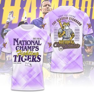 LSU Tigers Baseball National Champs 2025 Unisex Performance T-Shirt LSU1009