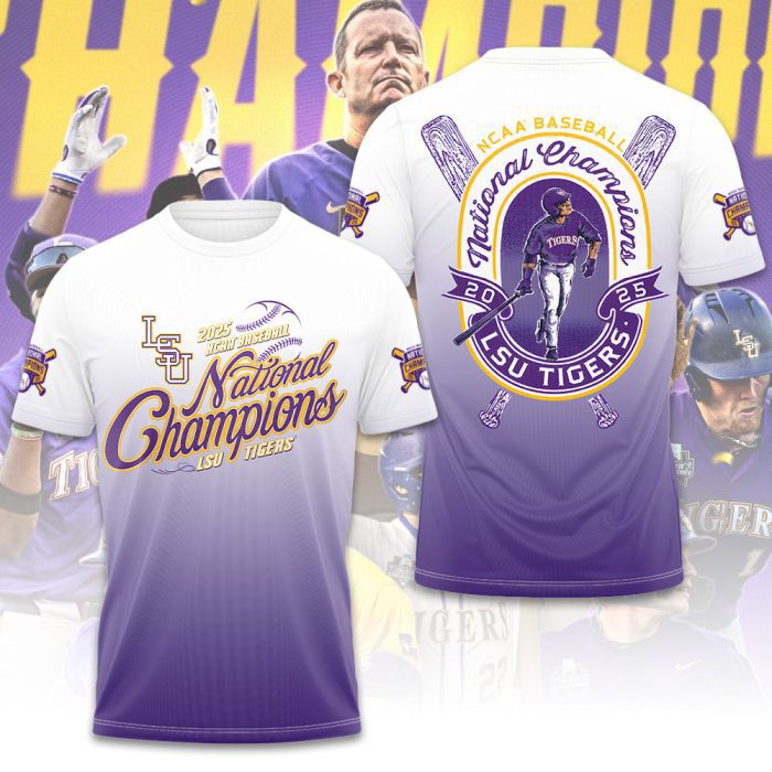LSU Tigers Baseball National Champs 2025 Unisex Performance T-Shirt  LSU1020