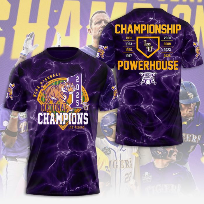 LSU Tigers Baseball National Champs 2025 Unisex Performance T-Shirt  LSU1120