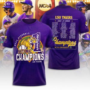 LSU Tigers Baseball National Champs 2025 Unisex Performance T-Shirt  LSU1242
