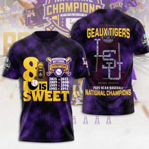 LSU Tigers Baseball National Champs 2025 Unisex Performance T-Shirt  LSU1245