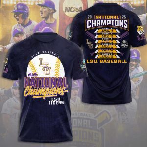LSU Tigers Baseball National Champs 2025 Unisex Performance T-Shirt  LSU1266