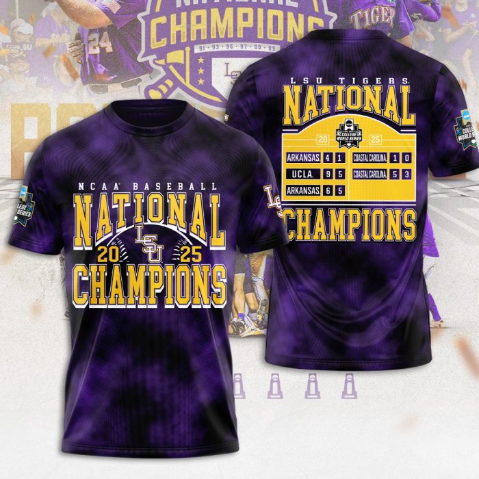 LSU Tigers Baseball National Champs 2025 Unisex Performance T-Shirt  LSU1311